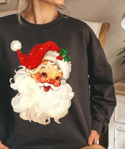 Vintage Santa Claus Christmas Sweatshirt, Xmas Holiday Gifts