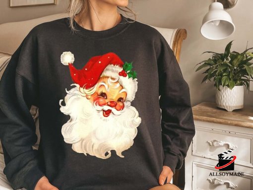 Vintage Santa Claus Christmas Sweatshirt, Xmas Holiday Gifts