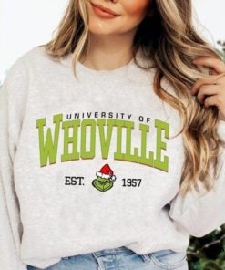 Whoville University Est 1957 Grinch Santa Sweatshirt