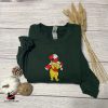 Winnie The Pooh Embroidered Sweatshirt, Christmas Embroidered