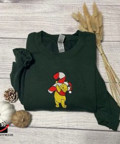 Winnie The Pooh Embroidered Sweatshirt, Christmas Embroidered