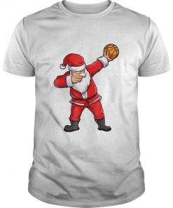 dabbing santa basketball christmas boys men ball shirt