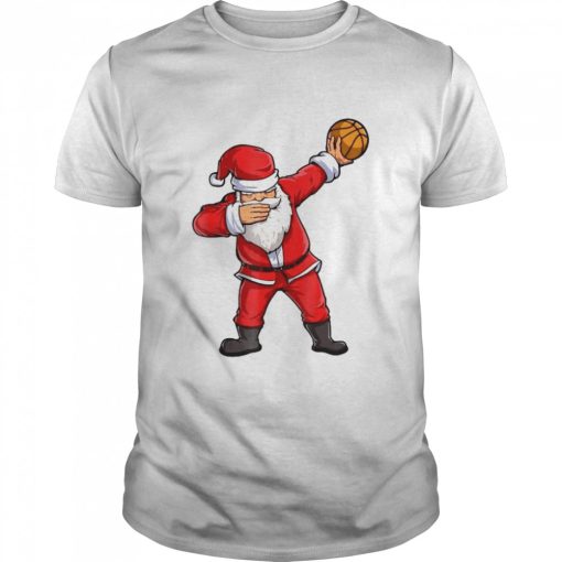 dabbing santa basketball christmas boys men ball shirt