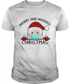 face mask Merry and masked Christmas shirt