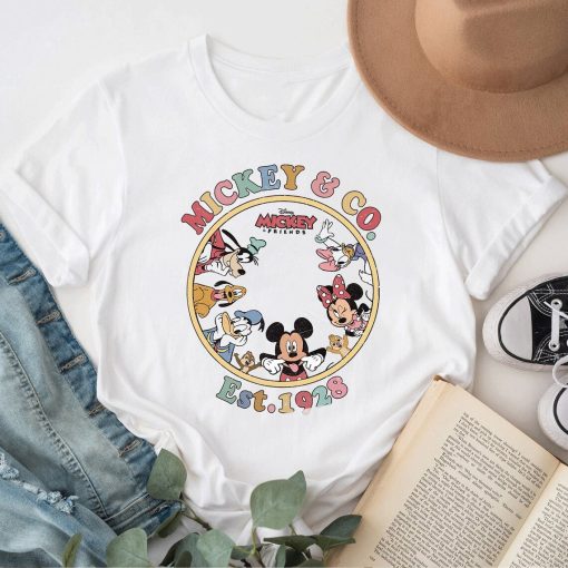 100 Years Disney Characters Retro Mickey And Friends T-shirt