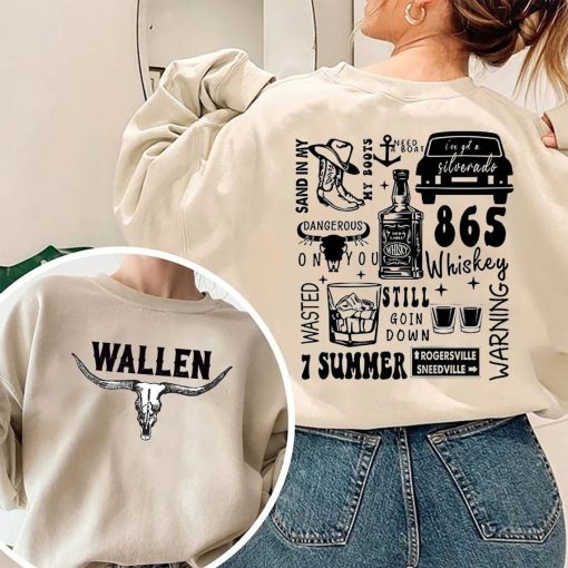 2 Sides Vintage Wallen Western Cowboy One Night At A Time Sweatshirt