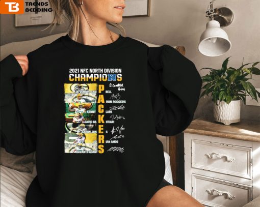 2021 Nfc North Division Champions Green Bay Packers Teams Signatures Sweatshirt