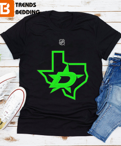 2022–2023 Dallas Stars Ice Hockey Neon Logo T-Shirt