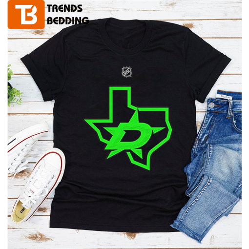 2022–2023 Dallas Stars Ice Hockey Neon Logo T-Shirt