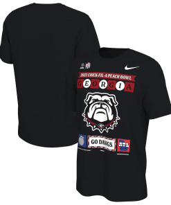 2022 Peach Bowl Nike T-Shirt Georgia Bulldogs College Football Playoff