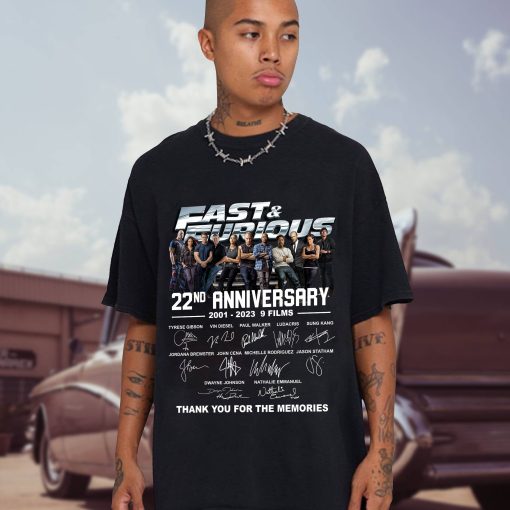 22nd Anniversary 2001 2023 Fast And Furious T Shirt