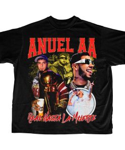Anuel AA Retro Vintage Print T-Shirt