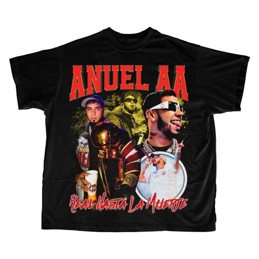 Anuel AA Retro Vintage Print T-Shirt