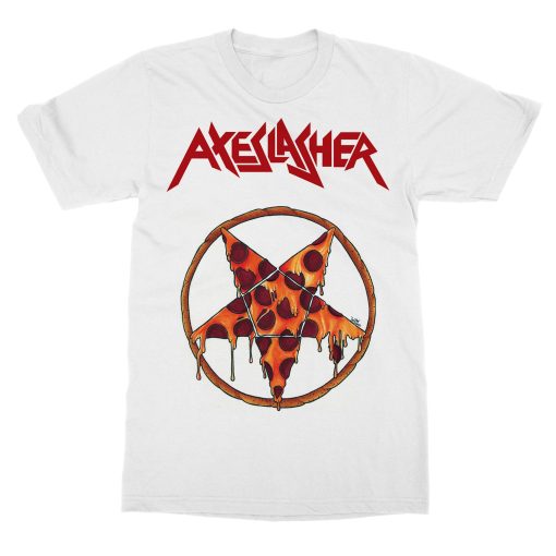 Axeslasher Pizzagram Tee – White Limited Edition T-Shirt