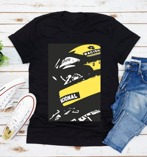 Ayrton Senna Formula One Racing Drawing T-Shirt