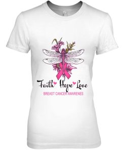 Breast Cancer Awareness Dragonfly Pink Ribbon Shirt For Woman