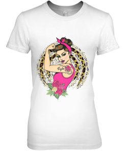 Breast Cancer Fight Girl Power Modern Rosie The Riveter Gifts Shirt
