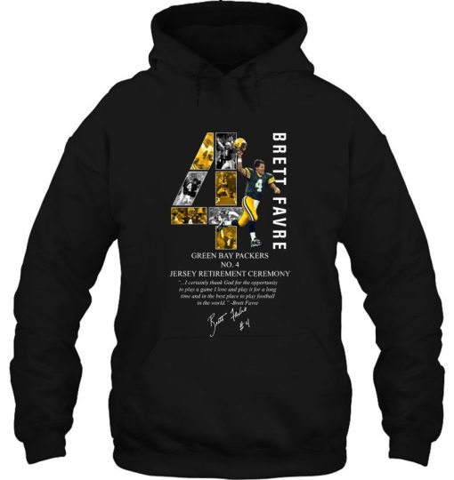 Brett Favre Green Bay Packers No 4 Jersey Retirement Ceremony Hoodie