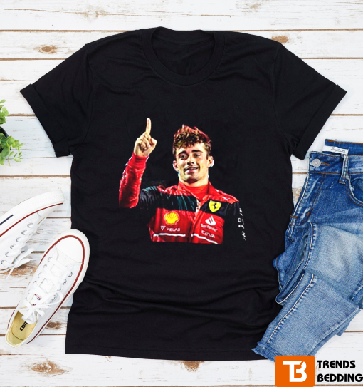 Charles Leclerc Finger Celebration F1 Fan Gifts T-Shirt