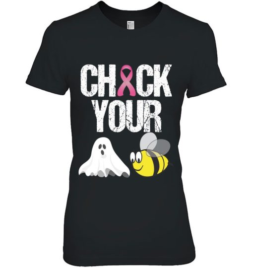 Check Your Boo Bees Shirt Funny Breast Cancer Halloween Gift