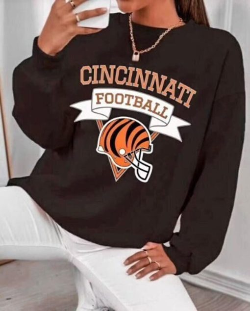 Cincinnati Bengals Football Vintage Crewneck Sweatshirt For Joe Burrow Fan