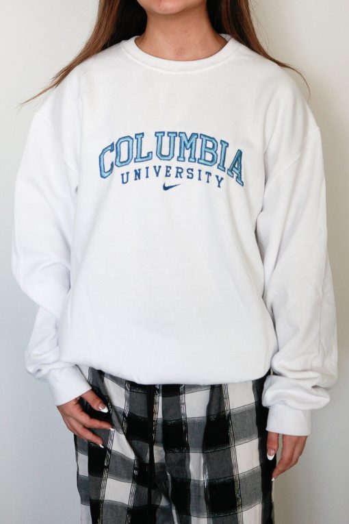 Columbia University Embroidered College Crewneck Sweatshirt