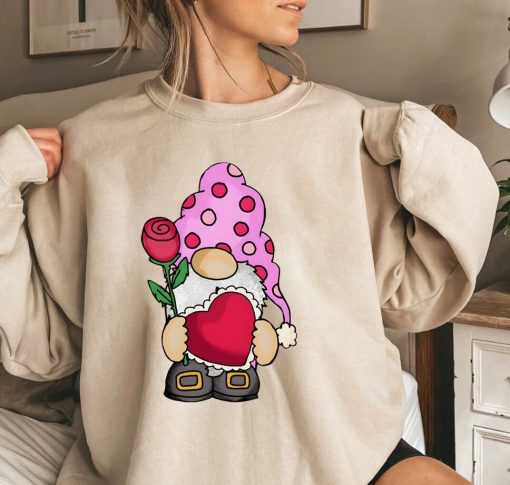 Cute Valentine’s Day Sweatshirt Gnome Heart