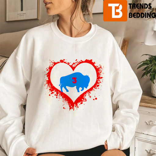 Damar Hamlin 3 Heart With Buffalo Sweatshirt For Fan