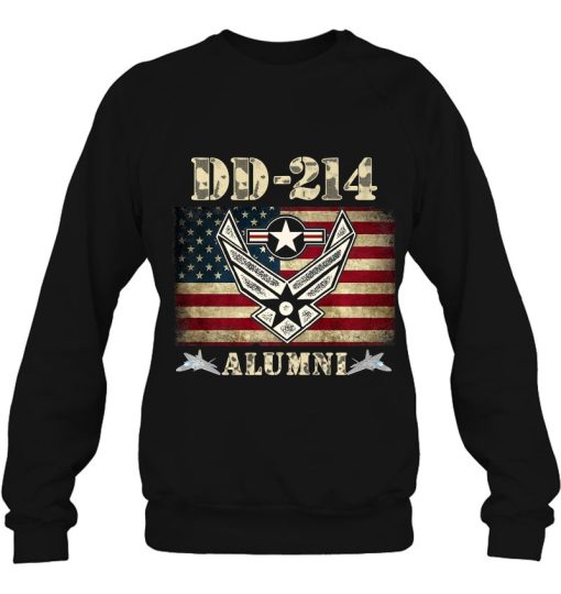 Dd-214 Alumni Air Force Military Veteran American Flag Usaf Premium Shirt