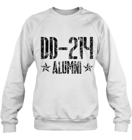 Dd-214 Alumni In Black Shirt Distressed Veteran Tee