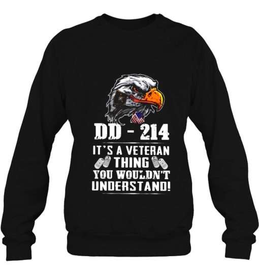 Dd-214 It’s A Veteran Thing You Wouldn’t Understand Eagle American Flag Dog Tag Shirt