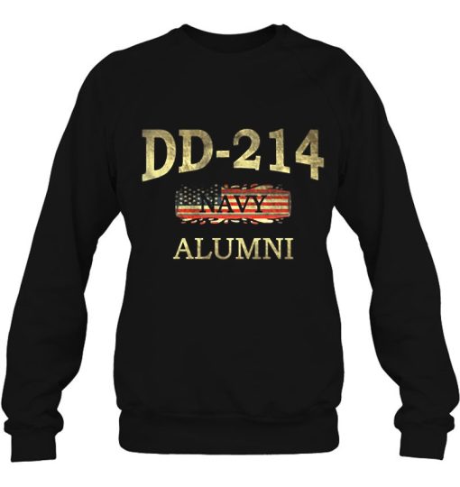 Dd-214 Navy Alumni American Flag Military Retired Veteran Gifts Shirt