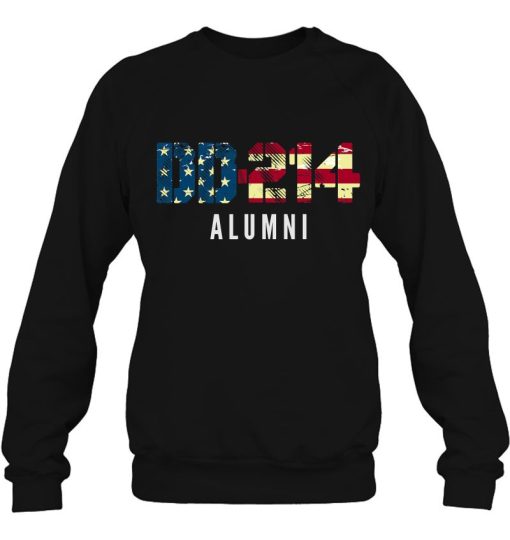Dd-214 Us Alumni Veterans Distressed Usa Flag Shirts