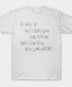 Demolish Crossword Clue Vegan Message Love Health Green Planet Animals T-Shirt