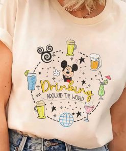 Disney Mickey Drinking Around The World Epcot Food And Wine Shirt