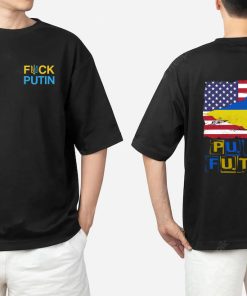 Fuck Putin Amerian Stand With Ukraine 2 Sided Shirt