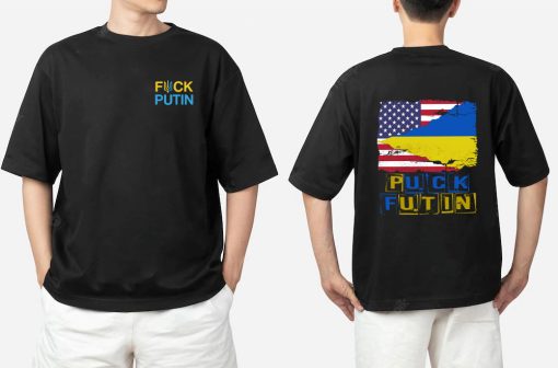 Fuck Putin Amerian Stand With Ukraine 2 Sided Shirt