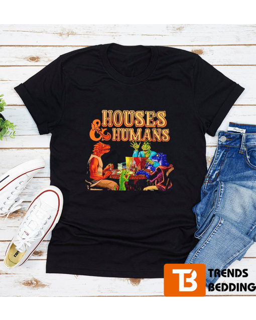 Funny Houses And Humans Cartoon Dungeons T-shirt Gift For Fan