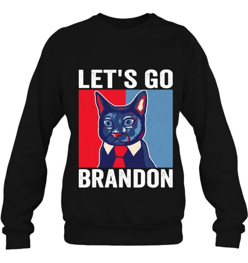 Funny Vintage Cat In A Suit Let’s Go Brandon Sweatshirt