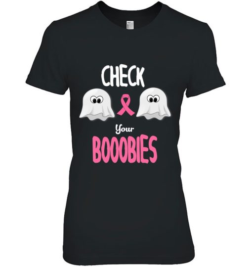 Halloween Breast Cancer Awareness Check Your Boobies Shirt For Womans