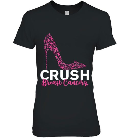 High Heels Pink Ribbon Crush Breast Cancer Fight Against Shirt