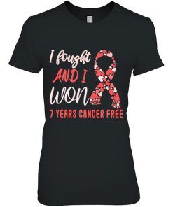 I Fought And Won 7 Years Cancer Free Breast Ribbon Shirts