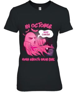 In October Even Ghosts Wear Pink Boo Breast Cancer Ghost Shirt