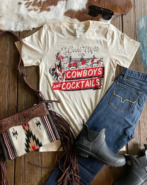 It’s A Good Night For Cowboys &amp Cocktails Tee