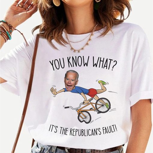 Joe Biden Falls Off His Bike Its The Republicans Fault Shirt