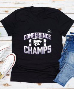 Kansas State Wildcats 2022 Big 12 Football Conference Champions Icon Bold Shirt