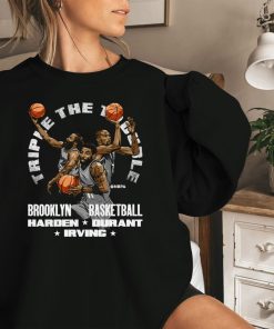 Kevin Durant Kyrie Irving & James Harden Brooklyn Trio Trouble Sweatshirt Kevin Durant Kyrie Irving & James Harden Brooklyn Trio Trouble Sweatshirt