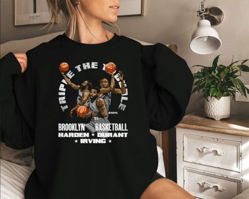 Kevin Durant Kyrie Irving &amp James Harden Brooklyn Trio Trouble Sweatshirt