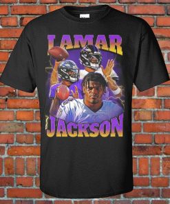 LaMar Jackson 90s Style Bootleg Tee Baltimore Football Ravnes