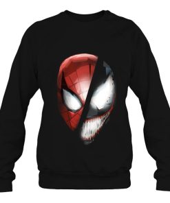 Marvel Spider-Man Venom Face Mask Split Low Poly Portrait Pullover Shirt